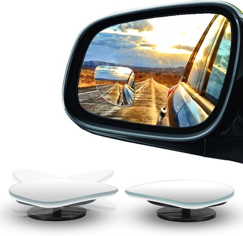 2 Pcs Car Blind Spot Mirror Fan Shaped 360° Rotating Wide Angle Side Mirror Adjustable Frameless Car Blindspot Mirror Blind Spot Mirrors for Larger Image and Traffic Safety in Saudi Arabia