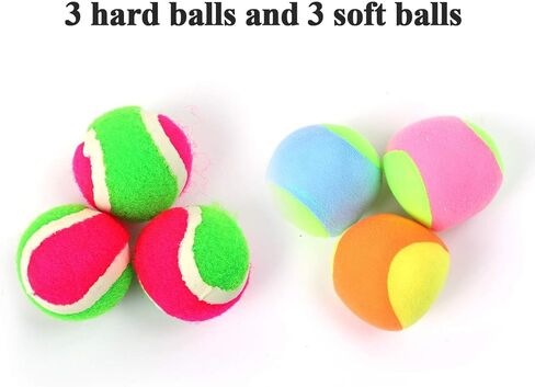 مجموعة من 3 ألعاب رمي الكرة والتقاطها من كورابي مع حقيبة تخزين للرياضة والشاطئ والحفلات، 6 مجاديف و6 كرات، أسود in Kuwait