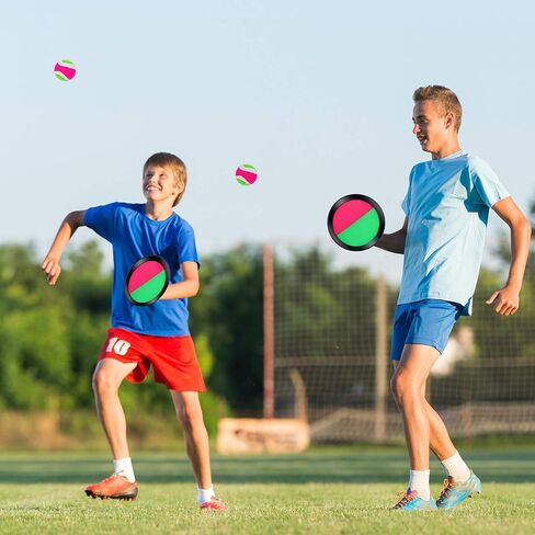 مجموعة من 3 ألعاب رمي الكرة والتقاطها من كورابي مع حقيبة تخزين للرياضة والشاطئ والحفلات، 6 مجاديف و6 كرات، أسود in Kuwait