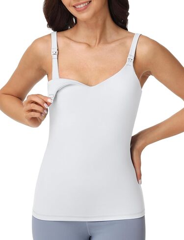 Foucome Nursing Tank Tops for Breastfeeding Comfort Stretch Nursing Cami Shirts with Built in Bra in Saudi Arabia