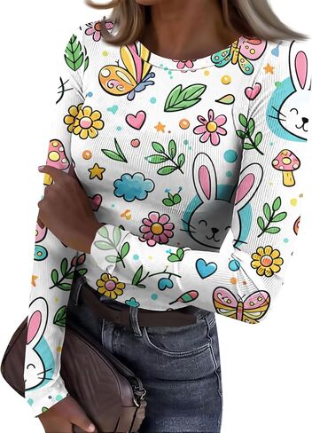 Long Sleeve Undershirt for Women Cute Heart Graphic Basic Tees Slim Fit St Patricks Day Shirts Valentines Outfits in Saudi Arabia