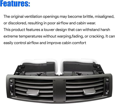 55670-53010 Center Dash Air Vent Panel Instrument AC Heater Fit for Toyota Lexus IS250 IS350 IS F 2006 2007 2008 2009 Dashboard Air Conditioning Outlet With Hand Wheels Replace 5567053010 in Saudi Arabia