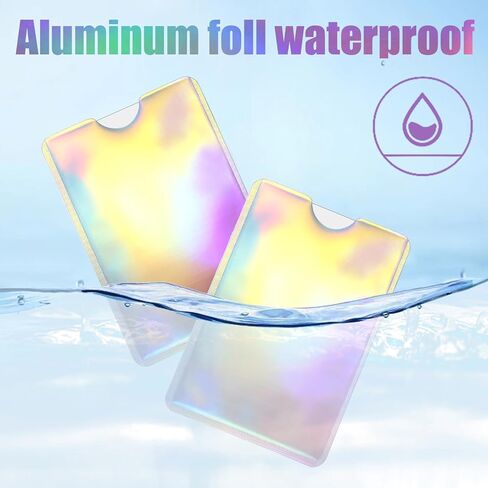 RFID Blocking Sleeves, RFID Identity Card Protector Credit Card Protector Set 10 Regular + 5 Laser Color Easily Into Your Wallet (15) in Saudi Arabia