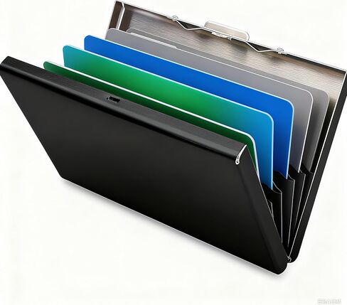 Metal Card Holder Wallet for Men & Women, Ultra Thin Stainless Steel RFID Blocking Credit Card Holder, Minimalist 6-Slot Front Pocket Wallet in Saudi Arabia