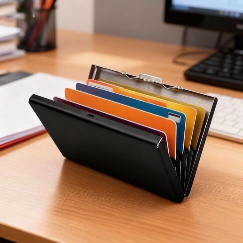 Metal Card Holder Wallet for Men & Women, Ultra Thin Stainless Steel RFID Blocking Credit Card Holder, Minimalist 6-Slot Front Pocket Wallet in Saudi Arabia