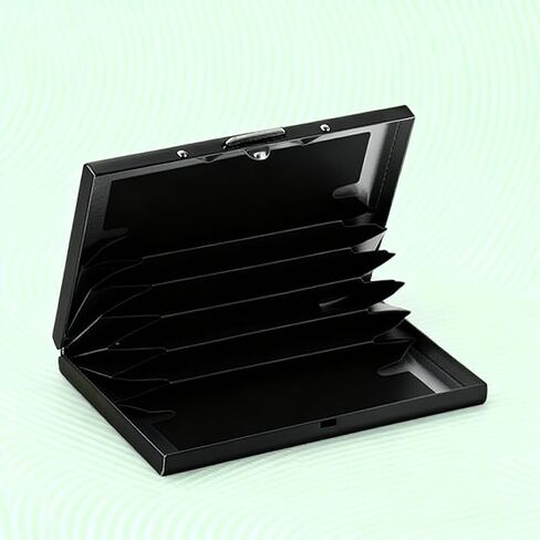 Metal Card Holder Wallet for Men & Women, Ultra Thin Stainless Steel RFID Blocking Credit Card Holder, Minimalist 6-Slot Front Pocket Wallet in Saudi Arabia
