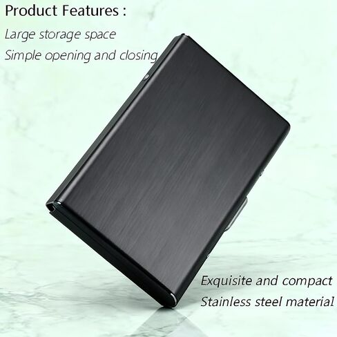 Metal Card Holder Wallet for Men & Women, Ultra Thin Stainless Steel RFID Blocking Credit Card Holder, Minimalist 6-Slot Front Pocket Wallet in Saudi Arabia