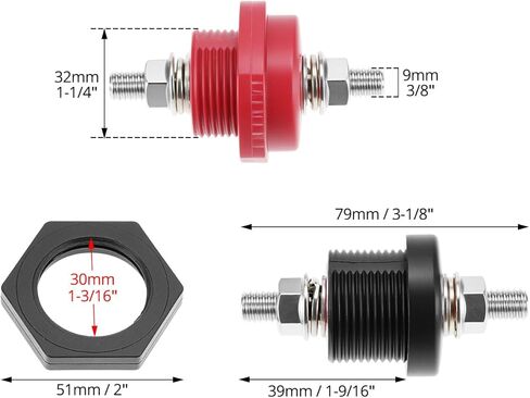 QWORK 3/8" Thru Panel Battery Terminal Connectors - High Current 440A Rating in Saudi Arabia