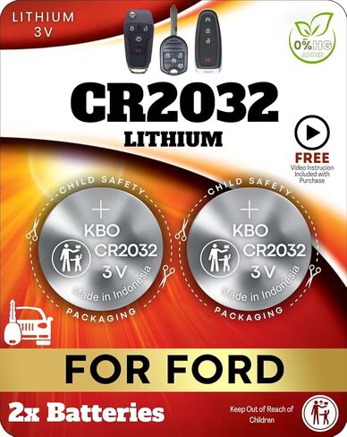 Key Fob Battery for Ford, for Mazda, and for Lincoln CR2032 (2-Pack) - for Explorer, F150, Ranger, Fusion, Expedition, Excursion, Town Car and More - Replacement Remote Key Battery in Saudi Arabia