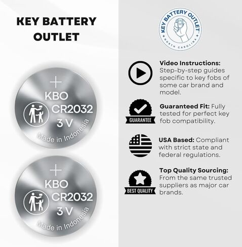 Key Fob Battery for Ford, for Mazda, and for Lincoln CR2032 (2-Pack) - for Explorer, F150, Ranger, Fusion, Expedition, Excursion, Town Car and More - Replacement Remote Key Battery in Saudi Arabia
