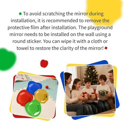 4 قطع مرآة حائط حسية من الأكريليك مرآة فقاعية لتزيين الحائط للأطفال في الفصول الدراسية ورياض الأطفال وغرفة العلوم الحسية ومساحة تخفيف الضغط (10 × 10 بوصة، أحمر، أصفر، أخضر، أزرق) in Kuwait