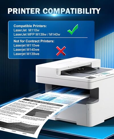 خرطوشة حبر 141A (مع شريحة) بديلة متوافقة لخرطوشة حبر HP 141A Black LaserJet W1410A 141X لحبر الطابعة HP LaserJet M110w MFP M139w M140w (عبوتان أسودتان) in Kuwait