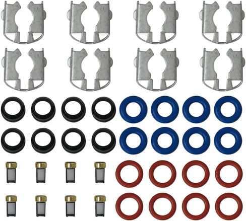 USonline911 Upgrade 17113553 8pcs Fuel Injector Rebuild Installation Seal Kits Repl.#25317628 12580681 for 99-07 G M in Saudi Arabia