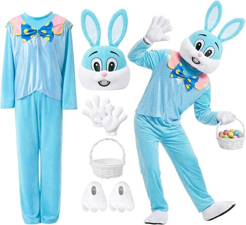 Syhood Easter Bunny Costume Adult Bunny Suit Outfit Rabbit Mascot Costumes for Men Women Easter Celebrations Events Cosplay in Saudi Arabia