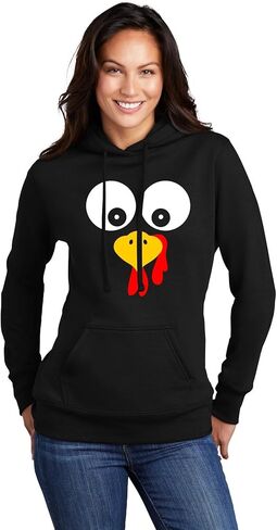 Go All Out Turkey Face Funny Thanksgiving Costume Mens Women Youth Sweatshirt Hoodie in Saudi Arabia