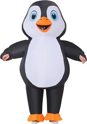 GOOSH Inflatable Penguin Costume 72IN Air Blow up Funny Costume Suit Full Body Set for Adult for Halloween Cosplay Party in Saudi Arabia