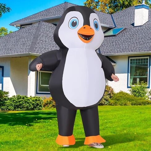 GOOSH Inflatable Penguin Costume 72IN Air Blow up Funny Costume Suit Full Body Set for Adult for Halloween Cosplay Party in Saudi Arabia