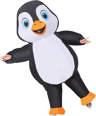 GOOSH Inflatable Penguin Costume 72IN Air Blow up Funny Costume Suit Full Body Set for Adult for Halloween Cosplay Party in Saudi Arabia