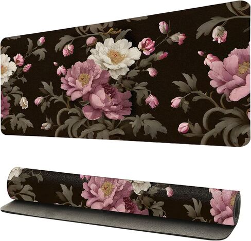 سجادة مكتب رعاة البقر الوردية، وسادة مكتب كبيرة من جلد البولي يوريثان مع قاعدة مضادة للانزلاق، مجموعة وسادة مكتب للوحة المفاتيح، هدية ديكور مكتب منزلي للنساء والفتيات، 31.5 × 15.7 بوصة in Kuwait