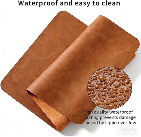 Distressed Leather Desk Mat - Non-Slip PU Leather Desk Pad Protector - Large Waterproof Mouse Pad Computer Keyboard Desk Mat Desk Accessories for Office & Home (Brown, 36"x 17") in Saudi Arabia