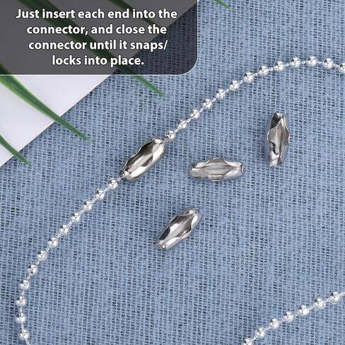 TIESOME 60 Pcs Bead Chain Connectors, Stainless Steel Roller Blind Chains Connector Clips for 4/4.5mm Ball Chain, Replacement Beaded Pull Chains Link for Vertical Blinds and Curtain Repair in Saudi Arabia