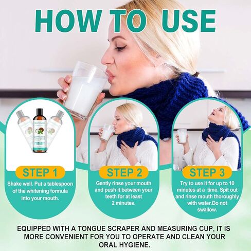 سحب غسول الفم بالزيت للسفر 20 عبوة، عبوات غسول الفم للسفر للتنفس المنعش، سحب زيت النعناع الخفيف، سحب زيت جوز الهند الطبيعي لتبييض الأسنان ولثة أكثر صحة، خالي من الكحول in Kuwait