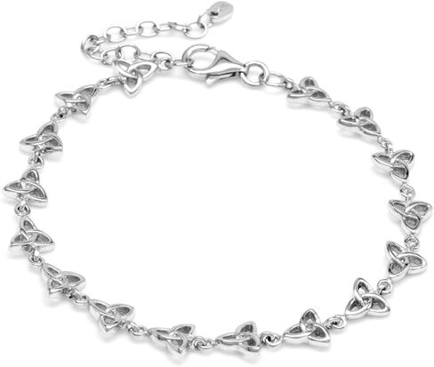 Silvershake 925 Sterling Silver Triquetra Celtic Knot Bracelet Plus 1.5 Inch Extension in Saudi Arabia