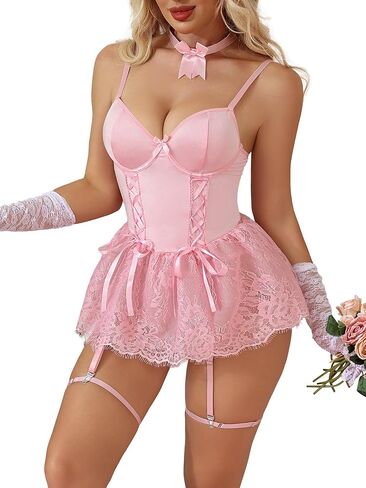 Lingerie for Women Bodysuit Lingerie Sexy Lace Up Tummy Control Costumes for Curvy Women in Saudi Arabia