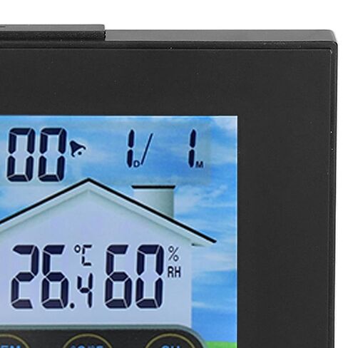 Weather Clock Digital Color Touch Screen Backlight Indoor Outdoor Thermometer Hygrometer Weather Forecast Station with Alarm Moon Phase Display for Home Office Desktop Wall Mount in Saudi Arabia