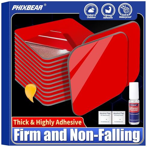 PHIXBEAR Double Sided Sticky Pads, Strong Adhesive Tape Squares Heavy Duty Waterproof Heat Resistant, Extreme Mounting Foam Tape,Car Home Outdoor Use, 24 Pcs 1.57x1.97 Inch in Saudi Arabia