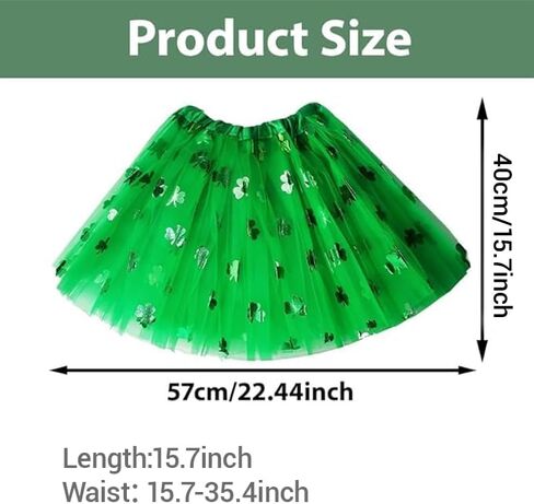 Adult St. Patrick's Day Running Tutu,3 Layered Ballet Dance Tulle Skirt,Clover High Waisted A-Line Short Skirts,Green Glitter Tutu Dress,Puffy Satin Lined Dance Non See-Through Skirt Festival Costumes in Saudi Arabia
