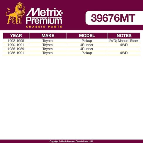 أجزاء هيكل Metrix Premium - ذراع Idler يناسب 1992-1995 Toyota Pickup 4WD، 1990-1991 Toyota 4Runner 4WD، 1986-1989 Toyota 4Runner، 1986-1991 Toyota Pickup 4WD، استبدال K9424، صنع في أوروبا in Kuwait