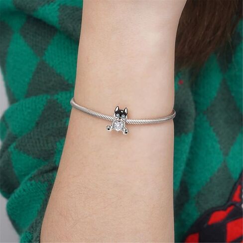 GNOCE Husky Puppy Charms Bead Cute Bee Avocado Turtle تعانق قلب الأحجار الكريمة سحر لسوار المرأة وقلادة هدايا فريدة لعيد الأم للنساء (جرو أجش) in Kuwait