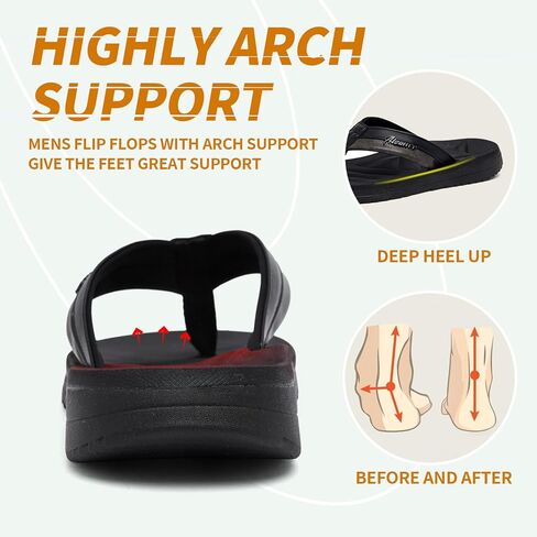 Men's Flip Flops Sandal Casual Comfortable Outdoor Thong Sandals for Men Summer Beach Slides Lightweight Non-Slip Shoes with Soft Cushion Arch Support in Saudi Arabia