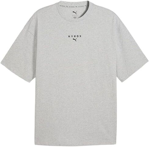 PUMA Mens Hyrox X Lifestyle Crew Neck Short Sleeve Casual Tops Casual - Grey in Saudi Arabia