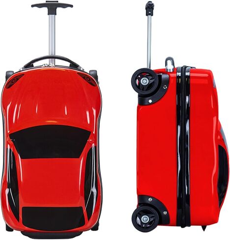 حقيبة سيارة للأولاد مقاس 18 بوصة، حقيبة سحب للأطفال، تصميم سيارة كرتونية للأطفال مع مقبض قابل للسحب للأطفال المراهقين in Kuwait