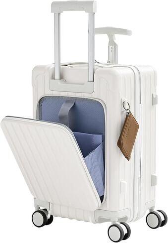 حقيبة حمل تابو 20 بوصة مع مقعد للأطفال والكبار، حقيبة حمل صلبة ذات فتحة أمامية مع مقابض مزدوجة وقفل TSA، أبيض in Kuwait