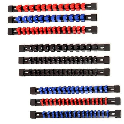 مجموعة منظم مقبس ABS، 1/4 بوصة 3/8 بوصة 1/2 بوصة حامل مقبس محرك القضبان صندوق أدوات تخزين درج لمقابس الصدمات. (6) in Kuwait