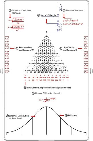 Galton Board Probability Demonstration Model, Normal Distribution Mathematical Model, Acrylic Educational Tool for School Laboratory Teaching, 12 x 18 cm in Kuwait