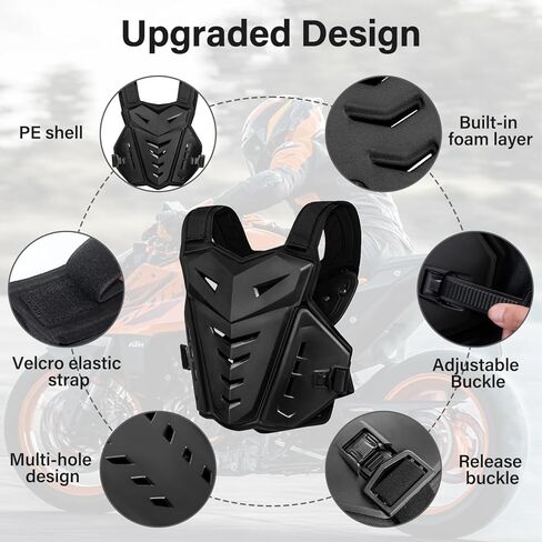 سترة واقية للجسم خفيفة الوزن درع الصدر للدراجات النارية، حماية خلفية للرجال قابلة للتعديل لحماية دائمة من الصدمات في موتوكروس، ركوب الدراجات النارية على الطرق، التزلج وغيرها من الرياضات in Kuwait