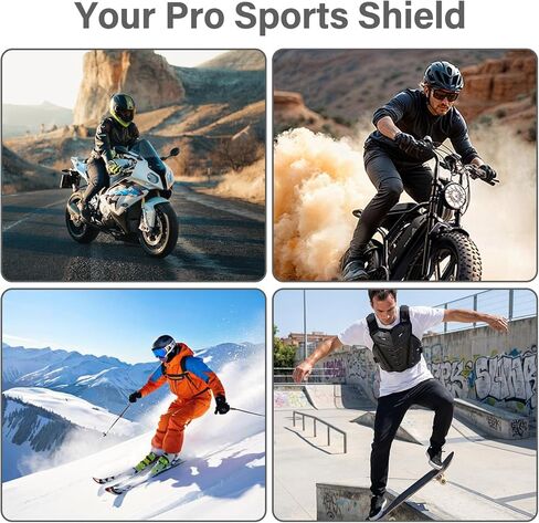 سترة واقية للجسم خفيفة الوزن درع الصدر للدراجات النارية، حماية خلفية للرجال قابلة للتعديل لحماية دائمة من الصدمات في موتوكروس، ركوب الدراجات النارية على الطرق، التزلج وغيرها من الرياضات in Kuwait