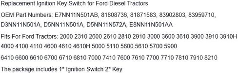 استبدال لفورد جرار مفتاح الإشعال التبديل E7NN11N501AB يناسب 2000 3000 4000 5000 6000 7000 OEM in Kuwait