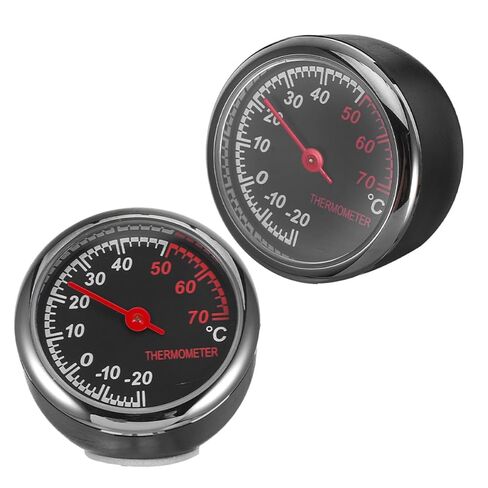 2pcs Metal Car Thermometers Mechanical Temperature Gauge for Vehicle Dashboard Interior Monitoring with High-Precision Sensor Suitable for Automotive Use in Saudi Arabia