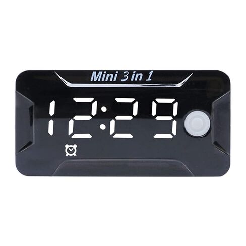 Electronic Clock 3 in 1 Motorcycle Electronic Clock Thermometer Voltmeter Watch Display Motorbike Accessories Outdoor Thermometer Clock in Saudi Arabia