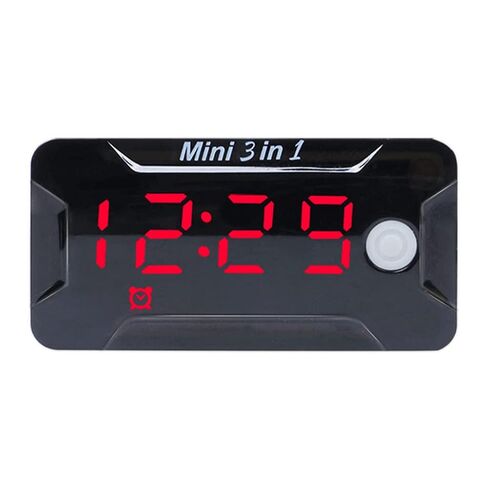 Electronic Clock 3 in 1 Motorcycle Electronic Clock Thermometer Voltmeter Watch Display Motorbike Accessories Outdoor Thermometer Clock in Saudi Arabia