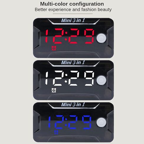 Electronic Clock 3 in 1 Motorcycle Electronic Clock Thermometer Voltmeter Watch Display Motorbike Accessories Outdoor Thermometer Clock in Saudi Arabia