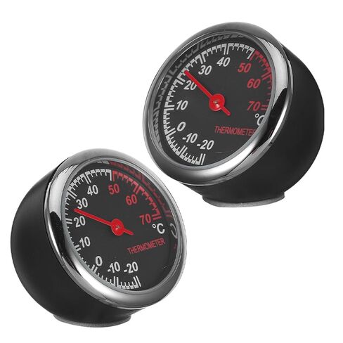 LIFKOME 2pcs Metal Car Dashboard Thermometers Auto Temperature Meter for Vehicle Interior Monitoring with Accurate Gauge Suitable for Automotive Use in Saudi Arabia
