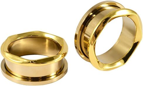 2PCS Twisted Edge Ear Tunnels Plugs 316L Stainless Steel Screw Ear Expander Stretcher Piercing Ear Gauges Body Jewelry 6mm-25mm in Kuwait