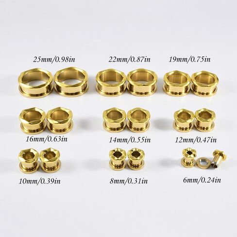 2PCS Twisted Edge Ear Tunnels Plugs 316L Stainless Steel Screw Ear Expander Stretcher Piercing Ear Gauges Body Jewelry 6mm-25mm in Kuwait