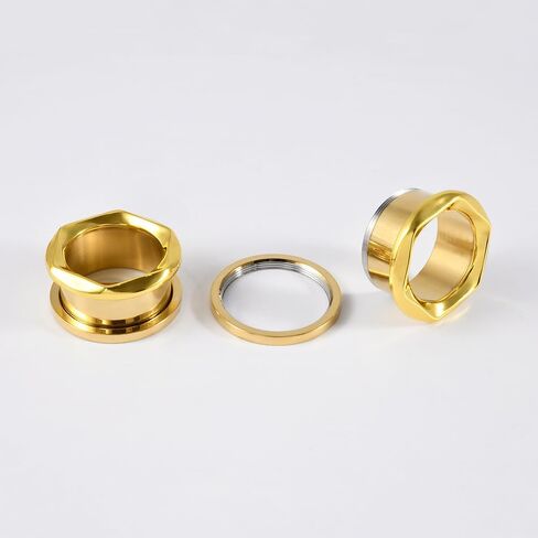 2PCS Twisted Edge Ear Tunnels Plugs 316L Stainless Steel Screw Ear Expander Stretcher Piercing Ear Gauges Body Jewelry 6mm-25mm in Kuwait